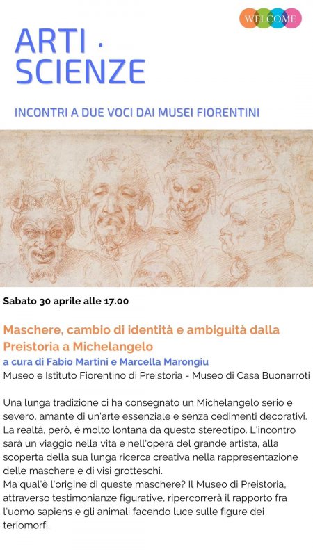 30 aprile Maschere, cambio di identità, ambiguità dalla Preistoria a Michelangelo