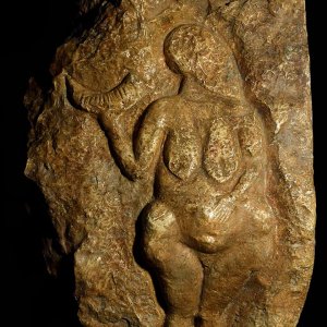Laussel (Francia): bassorilievo con immagine femminile gravida (calco)