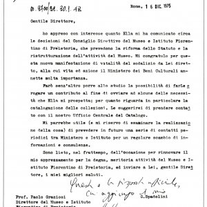 Comunicazione del Ministro G. Spadolini (1975)